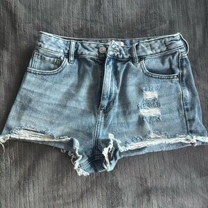high rise jean shorts
